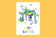 Cute Cartoon Cards with Dinosaurs, an Animal Illustration by the_myro (Thumbnail 3 of 10)