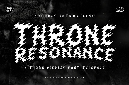 Throne Resonance Metal Thorn Display, a Blackletter Font by dansdesign