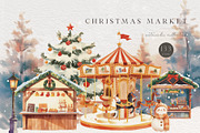 Christmas Market, a Seasonal Illustration by heyiamalice (Thumbnail 1 of 15)