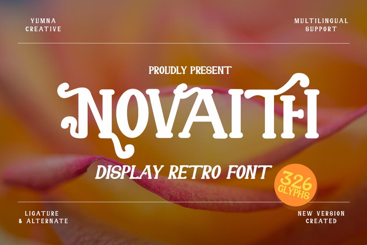 Novaith - Display Retro Font, a Handwritten Font by Dhabee (Photo 1 of 14)