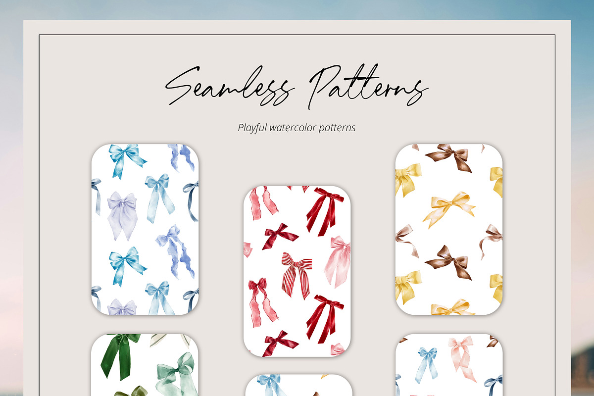 RIBBON BOWS watercolor pack, a Decorative Illustration by Yuliia Lashevska (Photo 5 of 8)