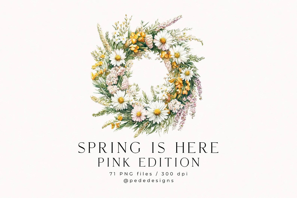 Spring Is Here. Pink Edition., a Seasonal Illustration by PeDe Designs (Photo 3 of 14)