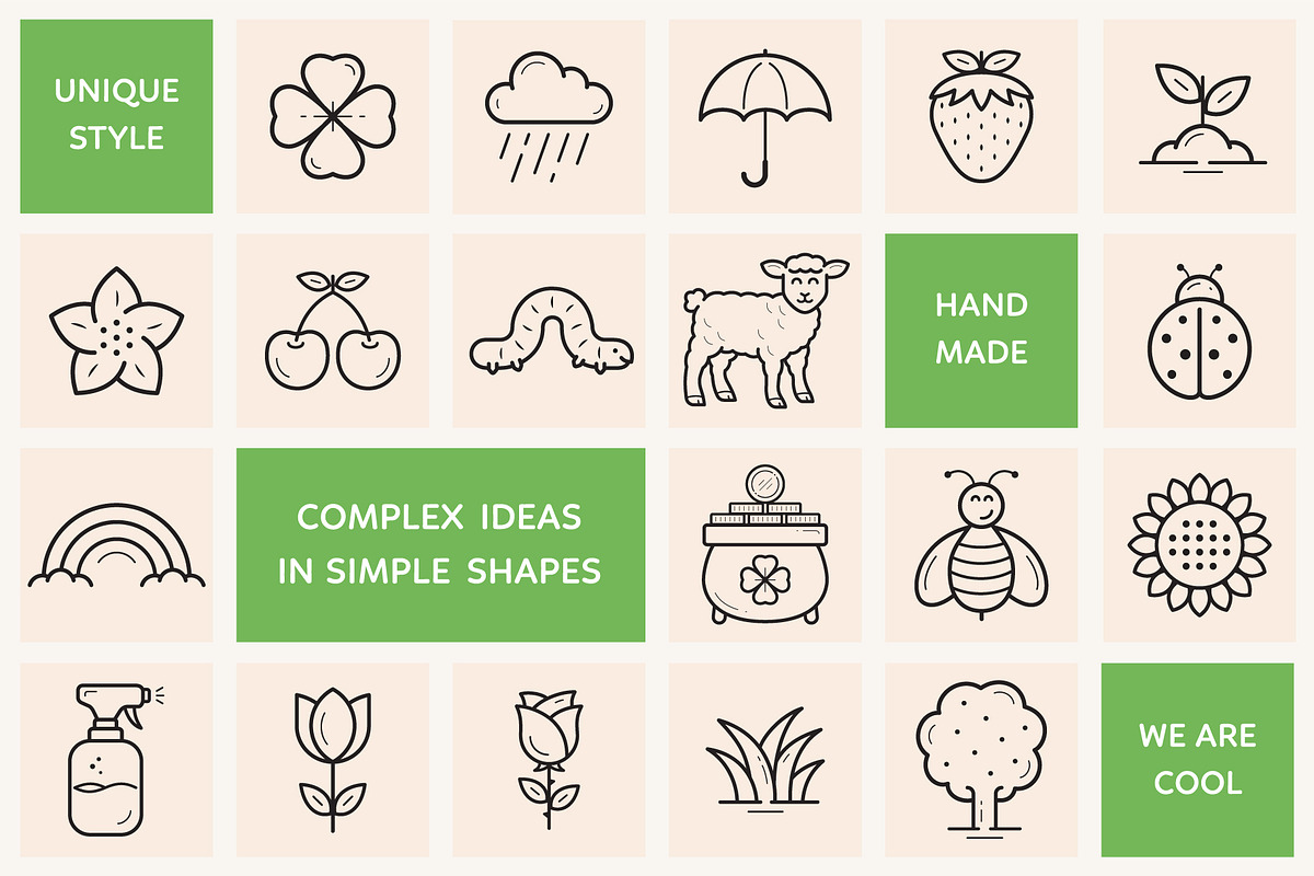 Spring and Easter Outline Icons, an Outline Icon by Sargatal (Photo 4 of 4)