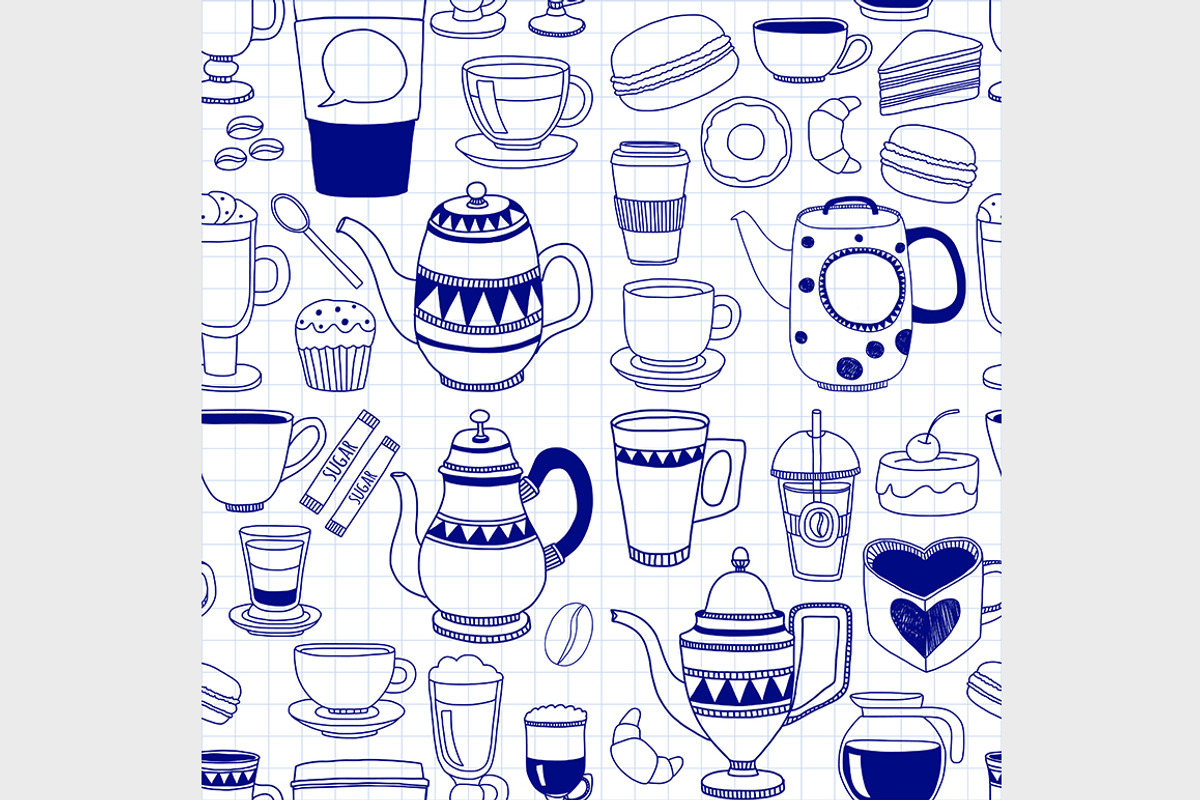 7 vector templates (jpg+eps) Coffee, a Food Illustration by Art Loft (Photo 6 of 8)