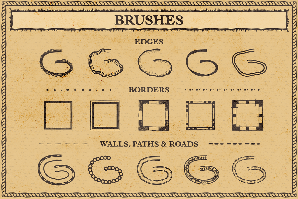 Fantasy Worlds: Antique Map Creator, a Brushes & More by Salty Sweet Creative (Photo 7 of 10)