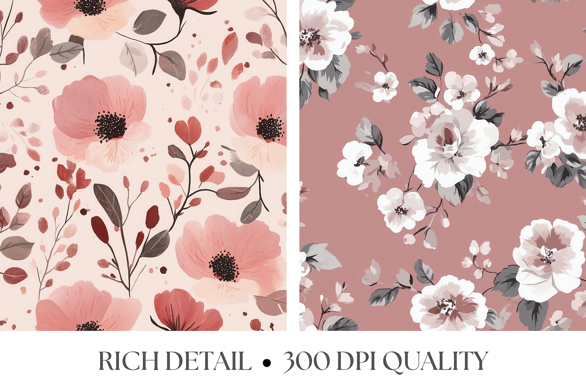 Dusty Rose Seamless Patterns, a Pattern Graphic by Artful Assets Boutique (Photo 3 of 4)