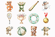 Teddy Bear Sports Clipart, an Illustration by Design Market (Thumbnail 4 of 5)