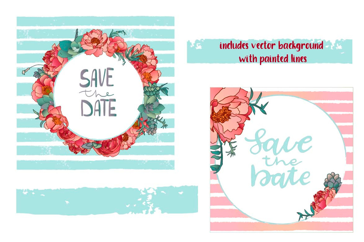 30% OFF - Peonies and succulents., a Decorative Illustration by Funny-sunny (Photo 10 of 12)
