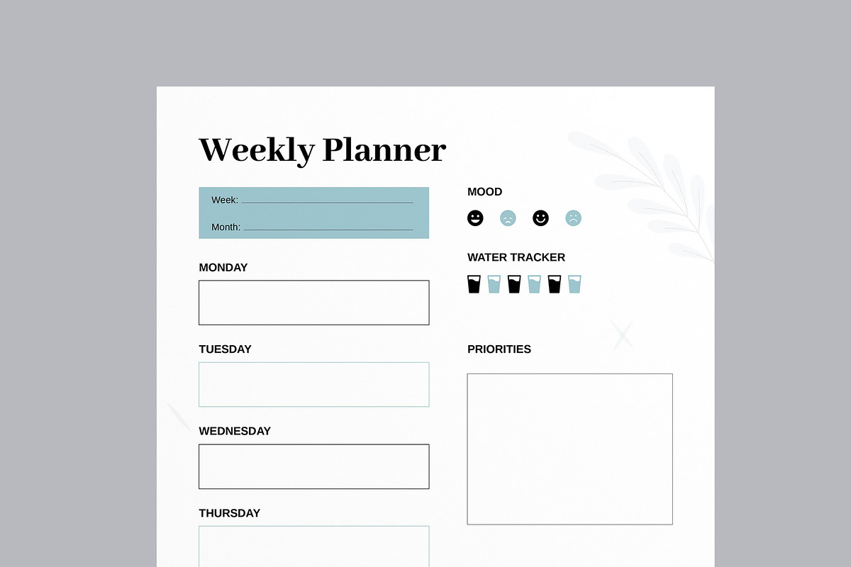Weekly Planner Layout, a Stationery Template by MightyDesign (Photo 4 of 8)