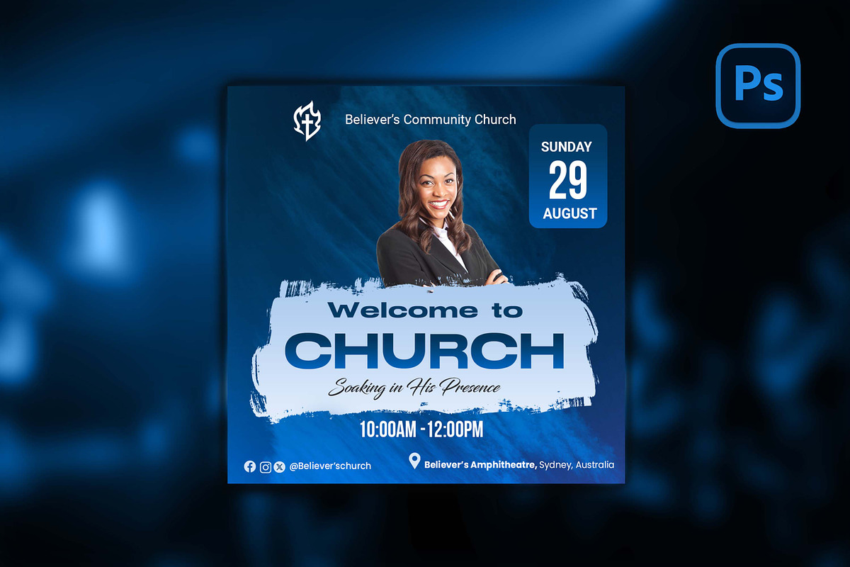 Church Service Flyer, a Social Media Template by Believe Creatives (Photo 1 of 2)