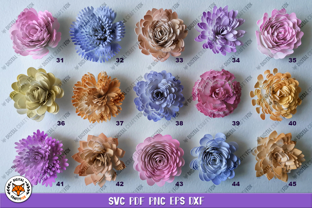 3D Rolled Paper Flowers SVG, a Graphic by Digital_Craftyfox (Photo 9 of 11)