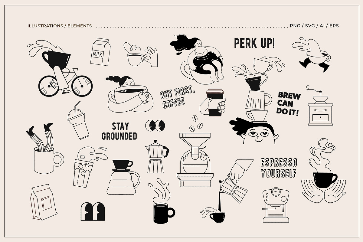 Coffee-Inspired Doodle Collection, an Object Graphic by Marish (Photo 4 of 8)