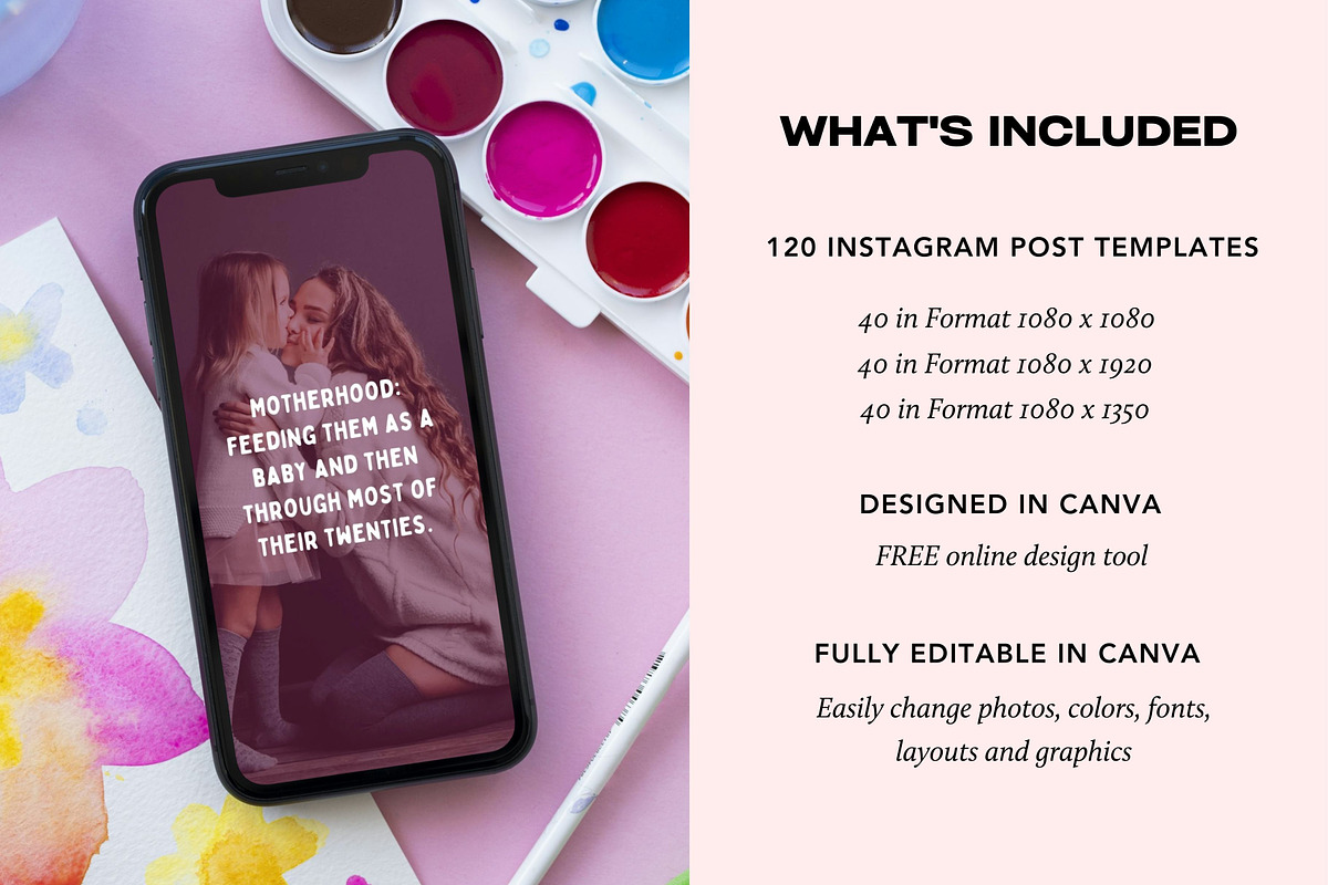 Mom Life Quote Templates Canva, a Social Media Template by DeeBeeDesign (Photo 3 of 9)