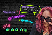 Holographic Owls: Business Cards, a Business Card Template by Cheryl.wTf (Thumbnail 9 of 11)