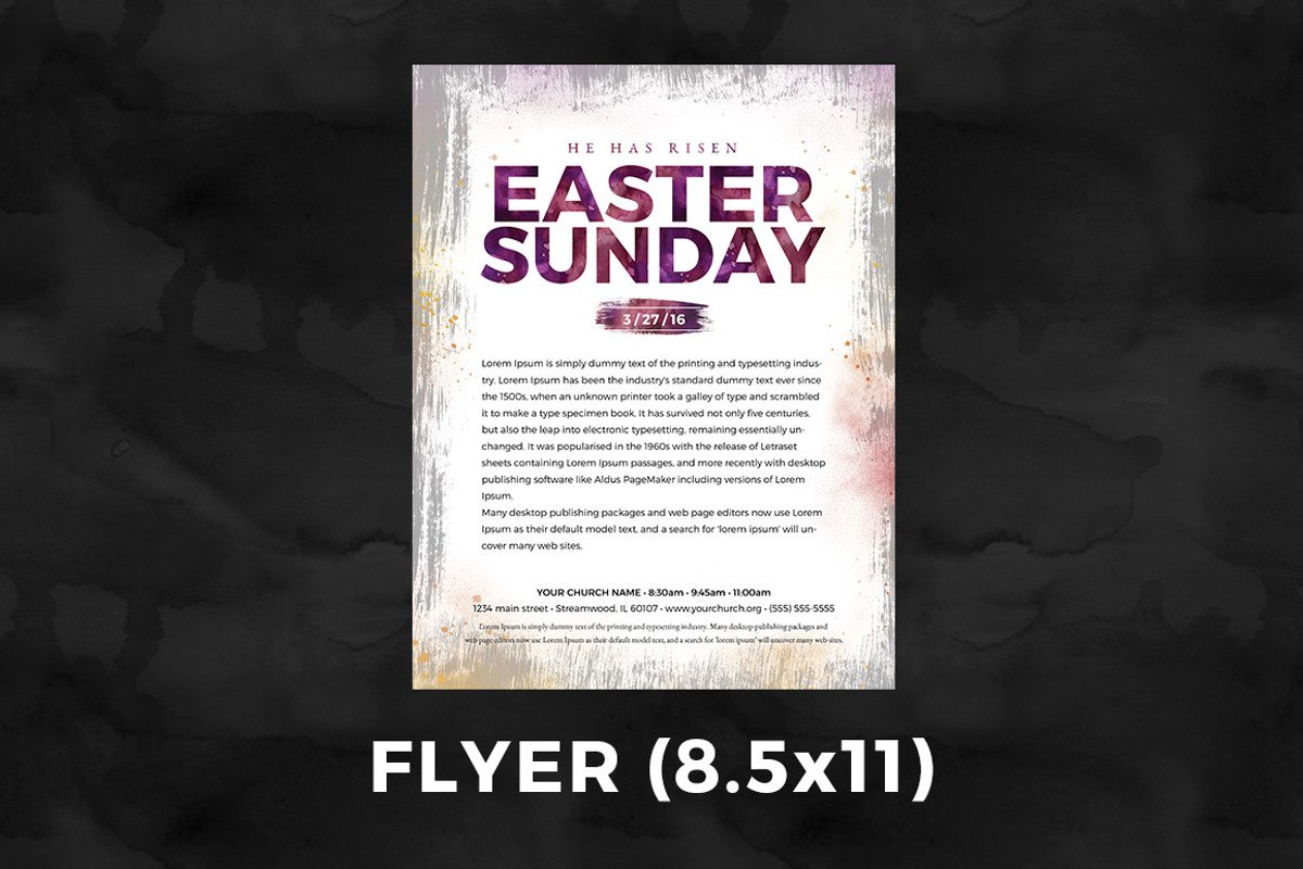 Easter Sunday Church Template-Rustic, a Flyer Template by Nathan Knight Design (Photo 4 of 6)