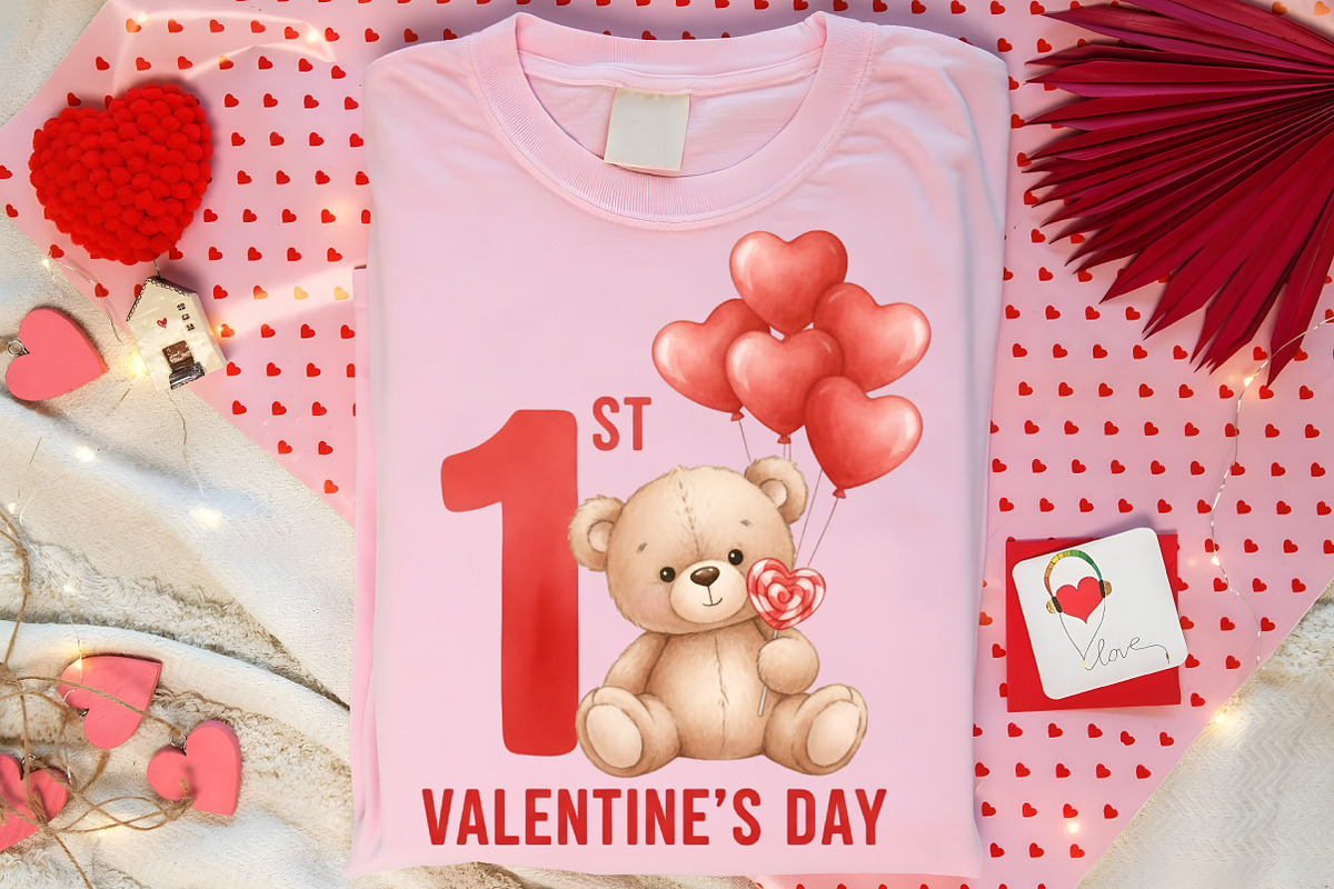 Teddy Bear 1st Valentine's Day PNG, an Illustration by Canvas Craft (Photo 6 of 6)