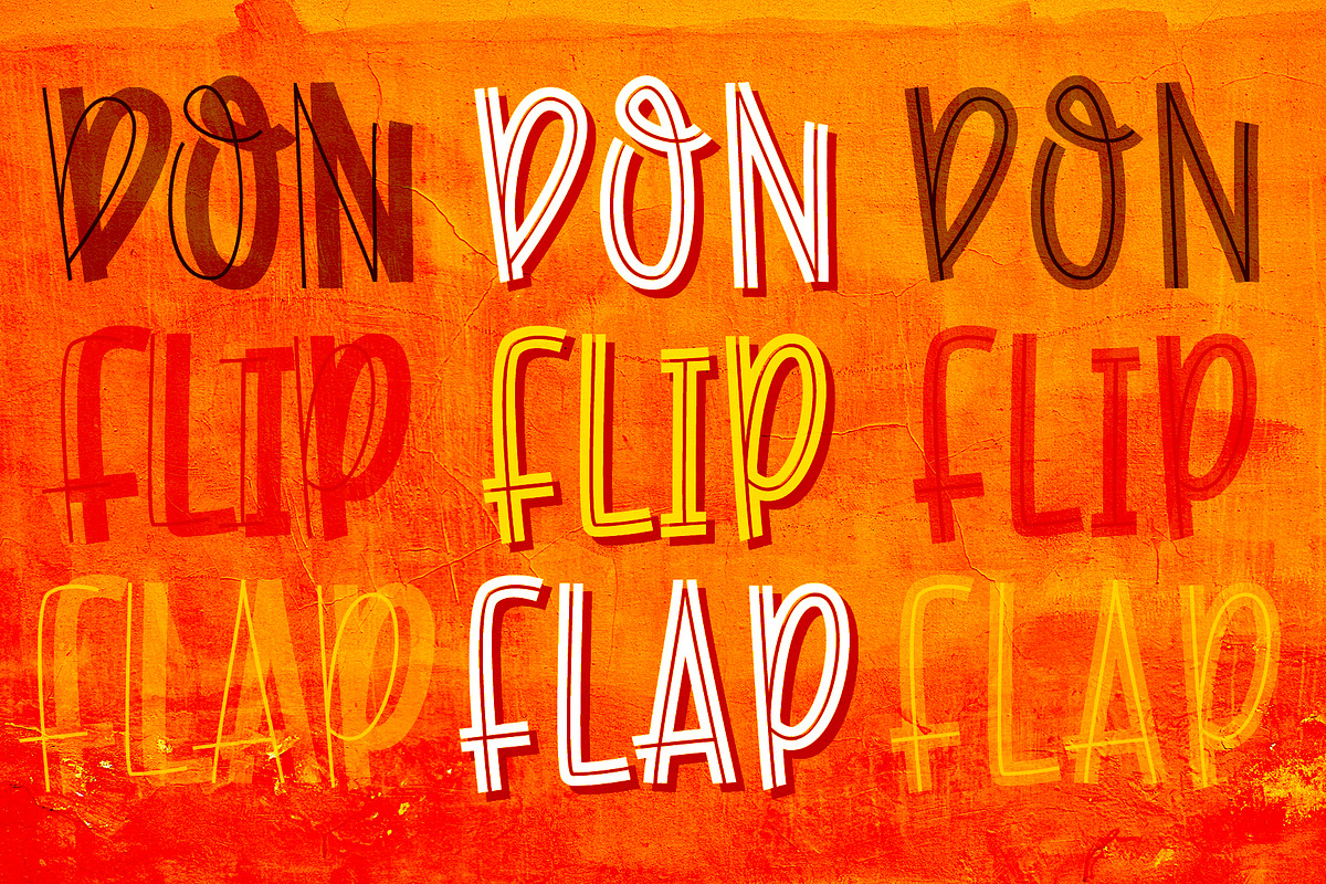 Don Flip Flap - fun inline font trio, a Font by Little Type Factory (Photo 10 of 10)