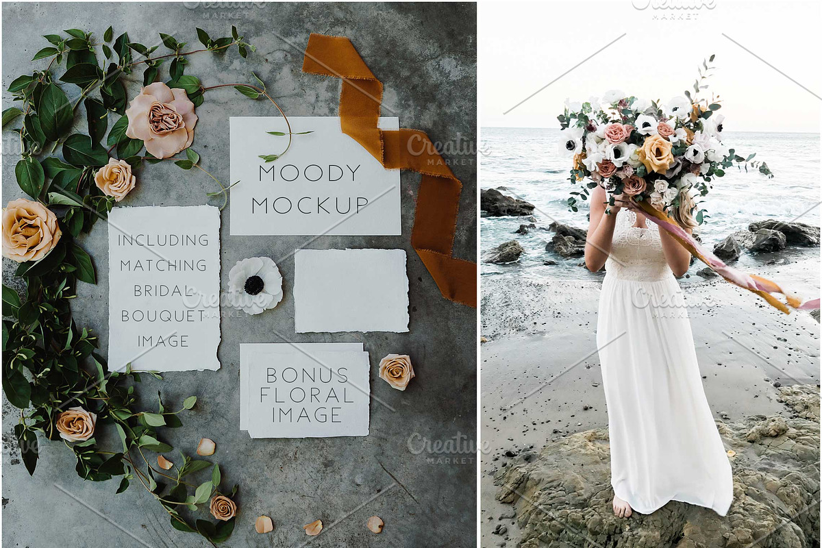 Moody Wedding Invitation Mockup, a Mockup by LaPorte Images (Photo 1 of 3)