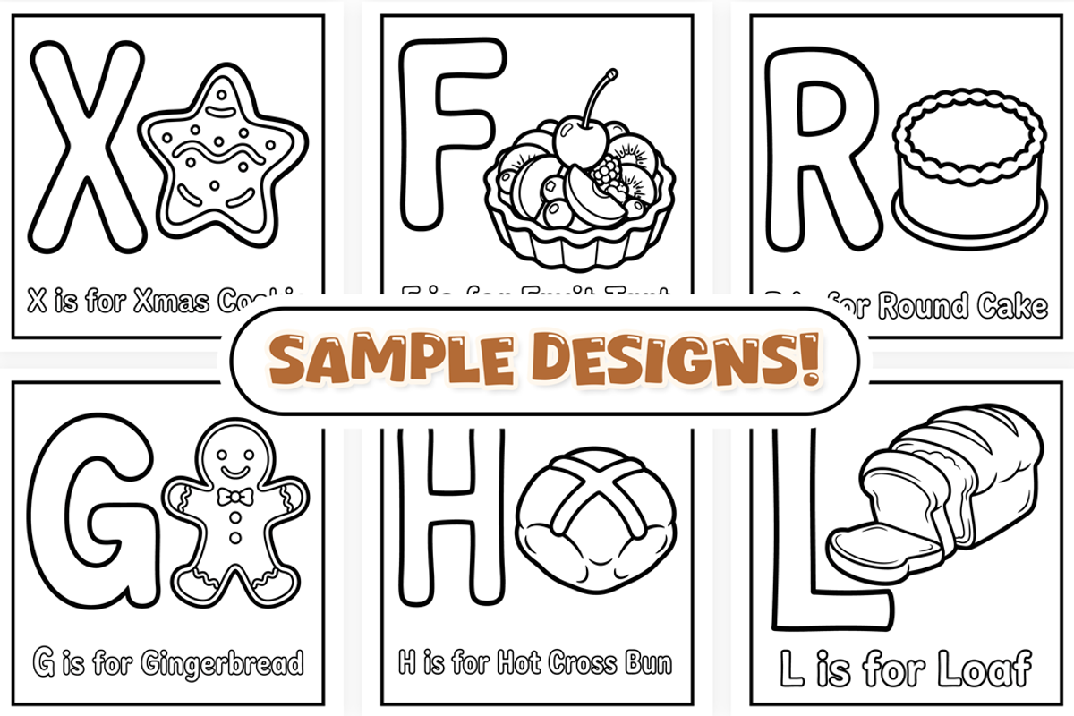 Bakery ABC Coloring Book, a Food Illustration by Craftsbeefy (Photo 3 of 4)
