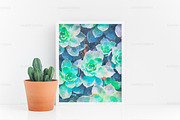 8x10 frame mockup white succulent 4:, a Print Template by Grace White (Thumbnail 3 of 4)