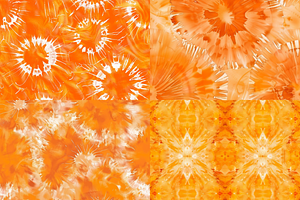 Orange Tie-Dye Seamless Patterns