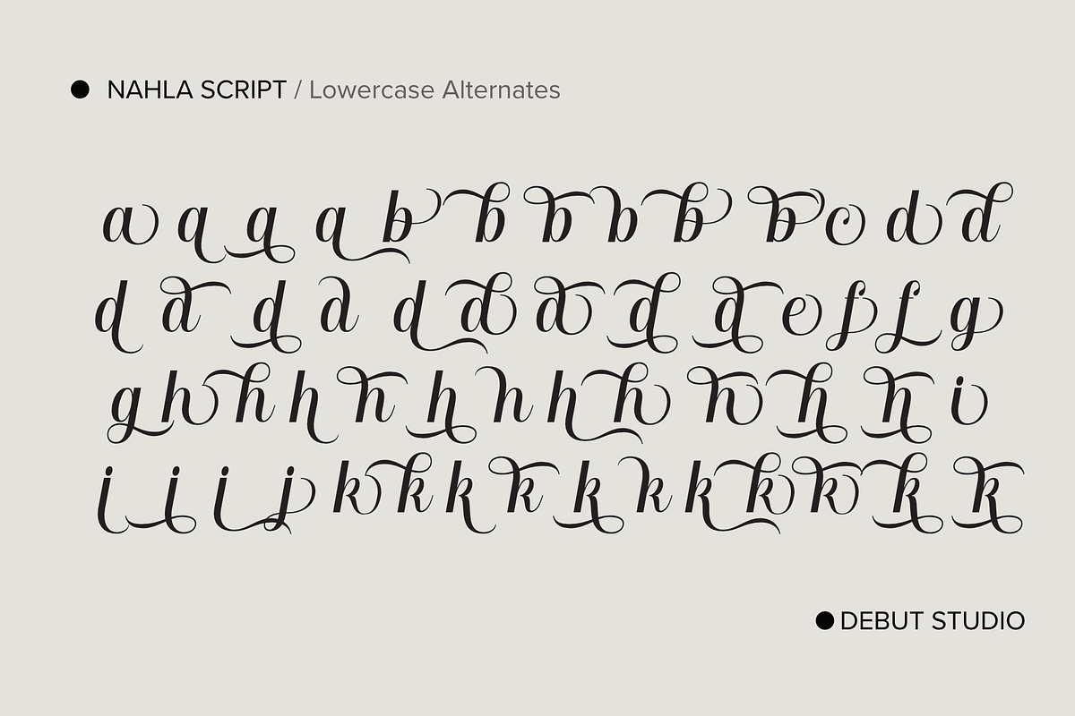 Nahla Script Regular, a Script Font by Debut Studio (Photo 9 of 16)