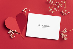 Valentines Day Card Mockup, a Print Template by nika-vera