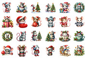 Christmas Mouse Clipart Bundle, an Illustration by SinaCreation (Thumbnail 2 of 7)