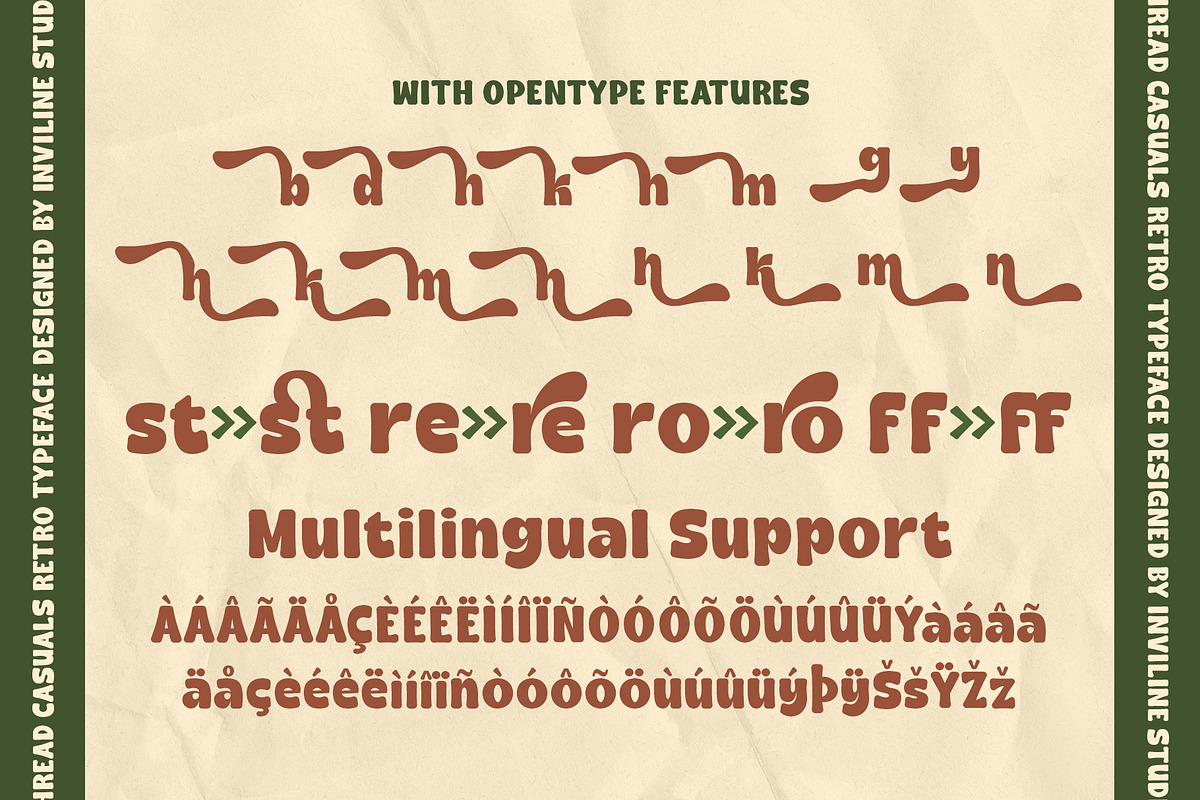 Thread Casuals - Retro Display Font, a Sans Serif Font by Inviline.co (Photo 7 of 10)