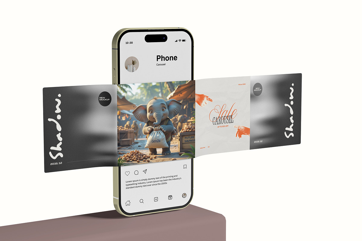 Carousel Mockup, a Device Mockup by Akaimockup (Photo 5 of 5)