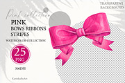 25 PNG Watercolor clipart pink bows, an Object Graphic by KarinkaBU (Thumbnail 4 of 8)