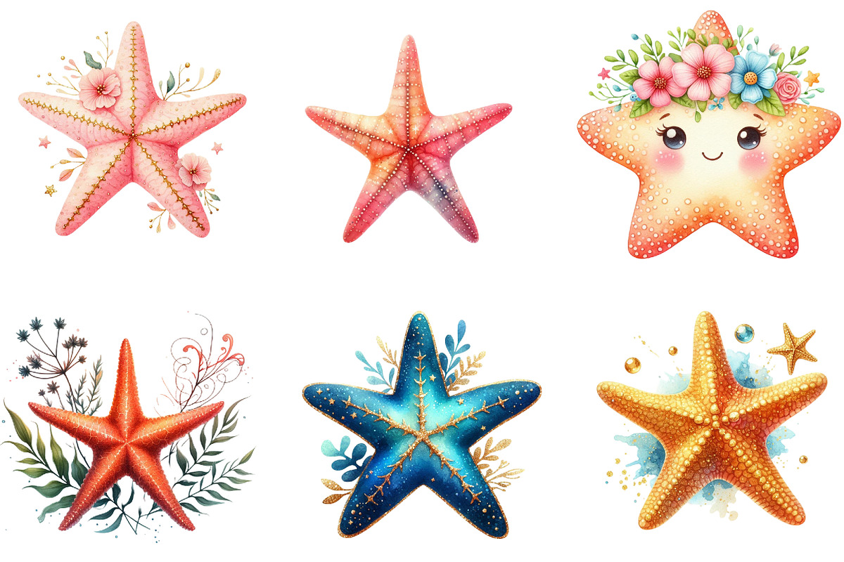 Summer Starfish Clipart, a Seasonal Illustration by DreamArtGraphic (Photo 2 of 4)