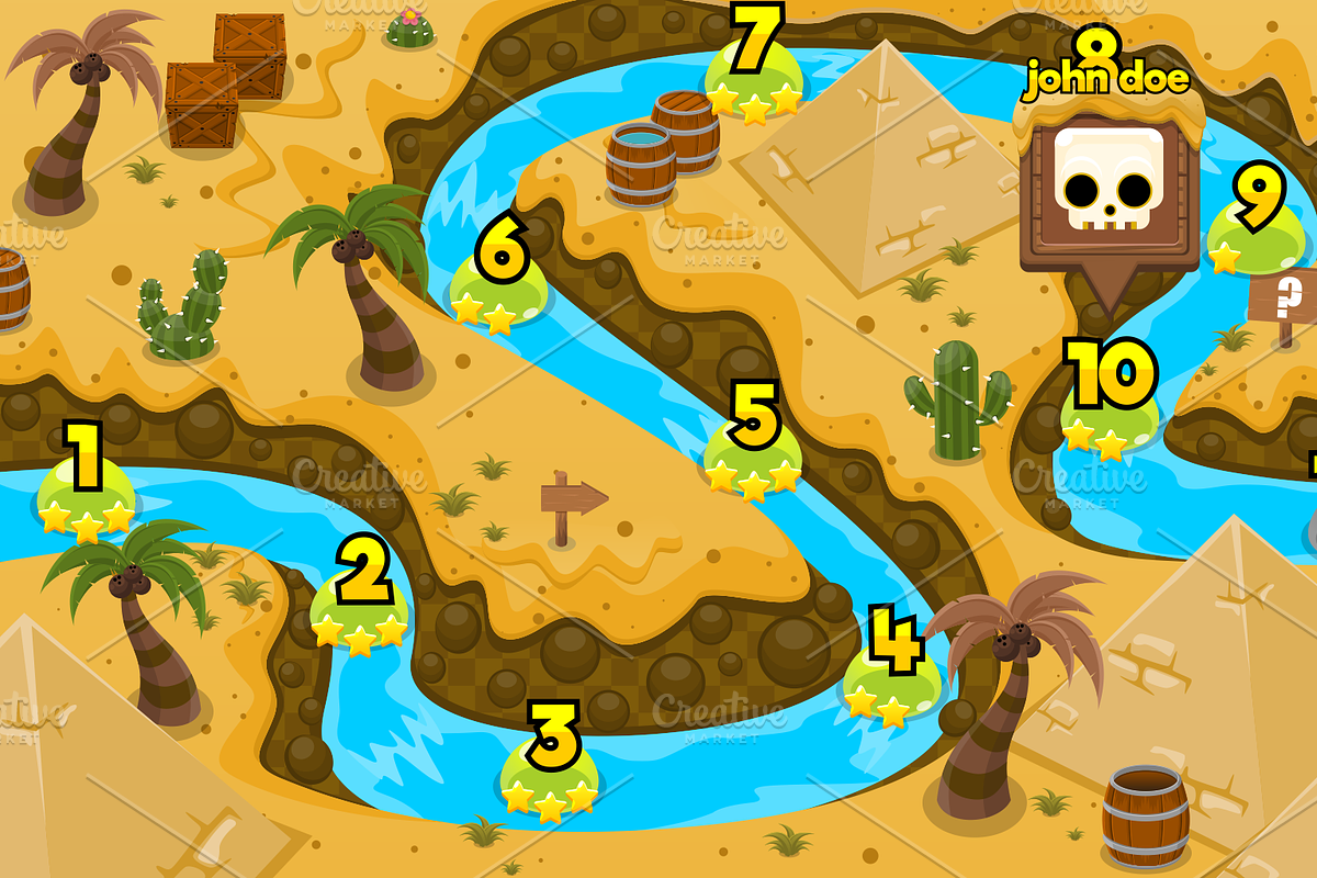 Game Level Map Pack - Horizontal Mod, an Illustration by pzUH (Photo 5 of 8)
