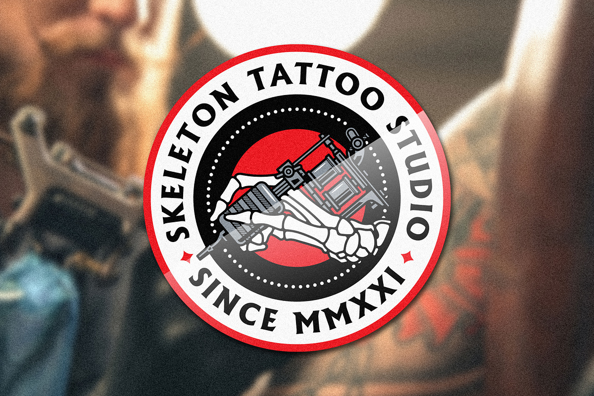 Skeleton Tattoo Badge Logo, a Branding & Logo Template by Stead Supply (Photo 2 of 2)