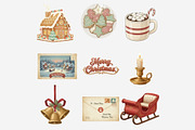 Vintage Christmas Clipart, a Seasonal Illustration by Tanya Kart (Thumbnail 2 of 10)