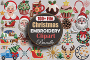 Christmas Embroidery Clipart Bundle, a Seasonal Illustration by protabsorkar11 (Thumbnail 1 of 10)