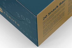 20 Snack Bars Box Mockup