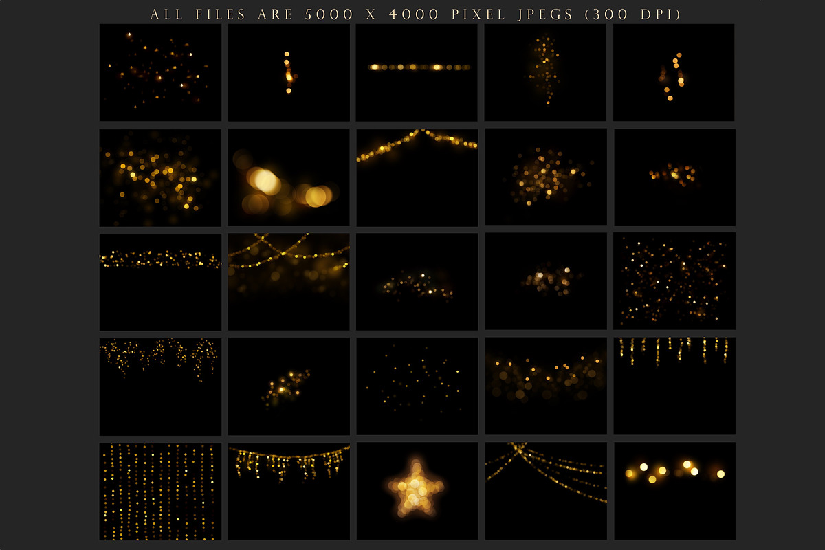 Gold Christmas Bokeh Overlays, an Object Graphic by Paper Farms (Photo 5 of 7)
