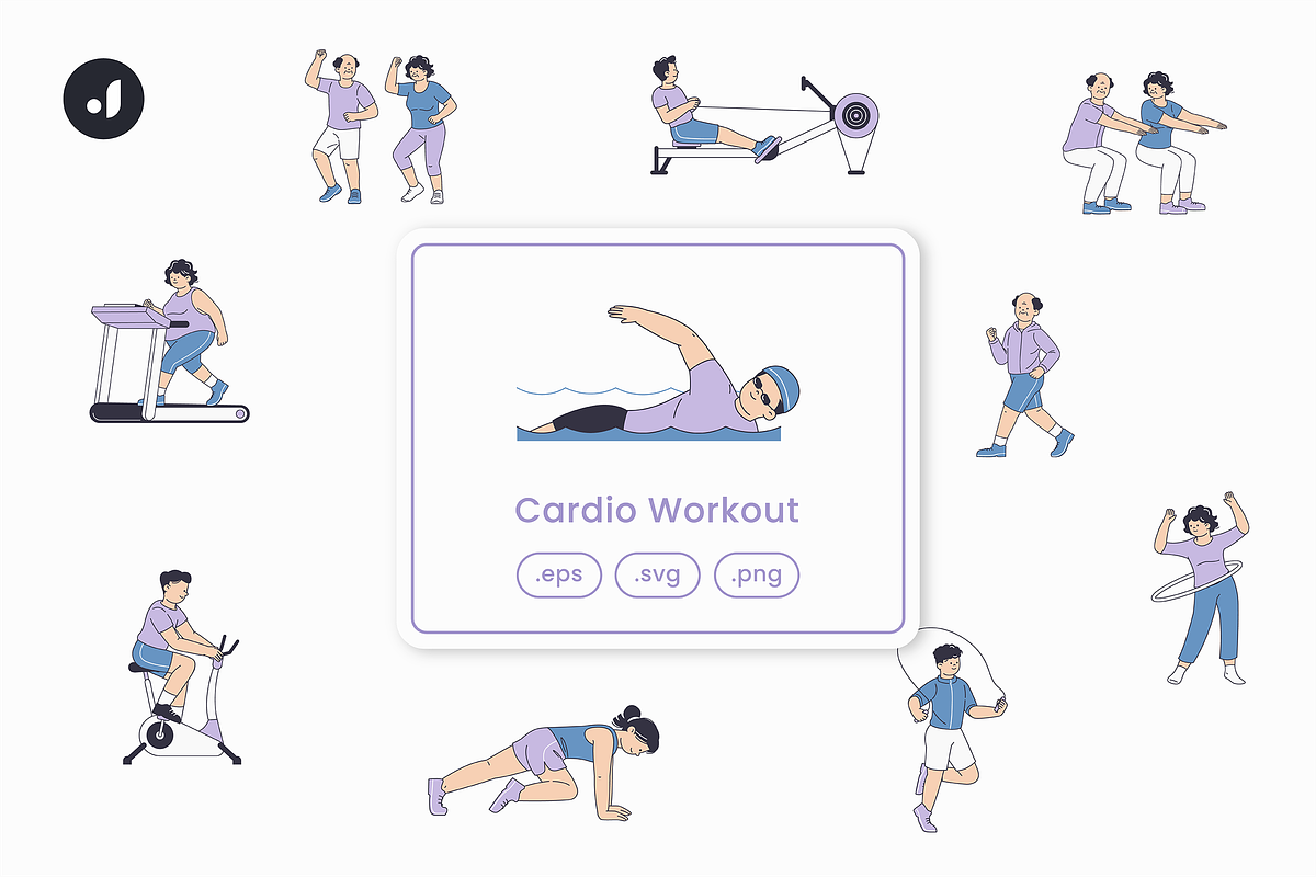 Cardio Workout Illustration, an Object Graphic by Jump Studio (Photo 1 of 12)