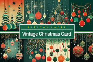 Vintage Christmas Card, a Background Graphic by Printable Treasure