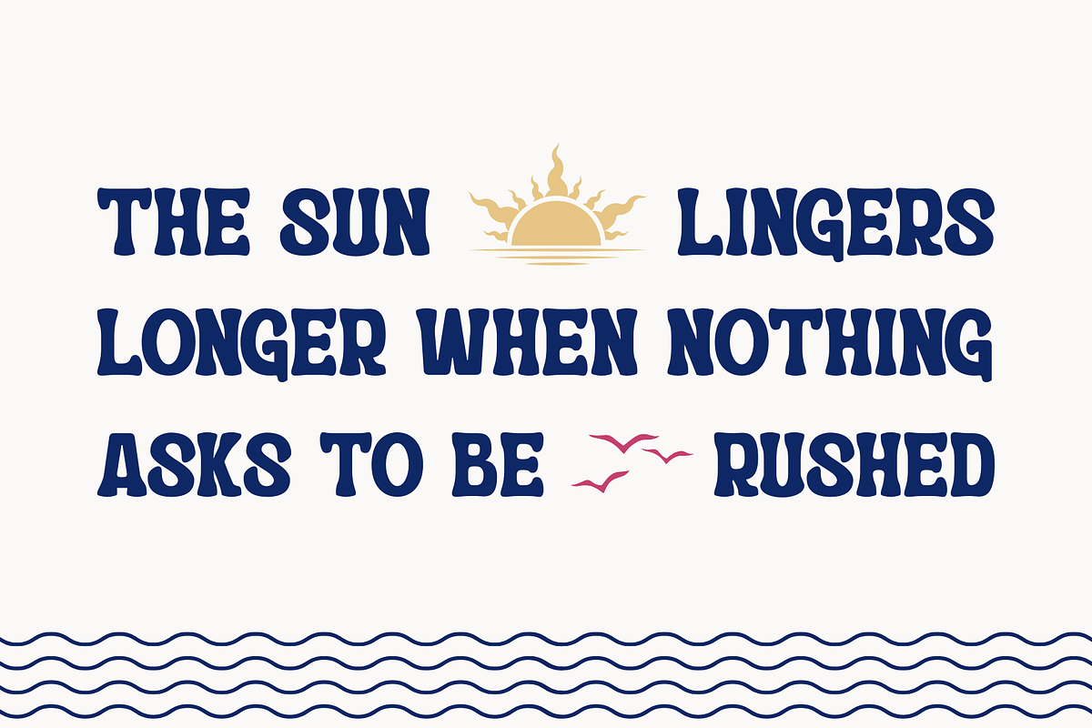 Calyra Retro - Extrude Surfing Font, a Sans Serif Font by Nirmana Visual (Photo 4 of 16)