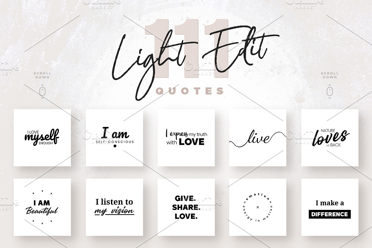 111 x Self-Love Quotes - B/W Edition, a Social Media Template by The Wedding Shop (Photo 5 of 8)