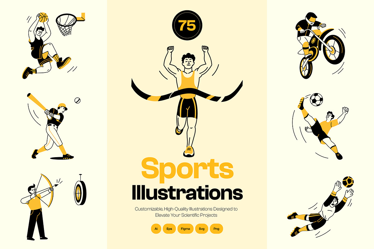 Sports Drawing Illustration Set, a Sport Illustration by Vectors Market (Photo 1 of 9)