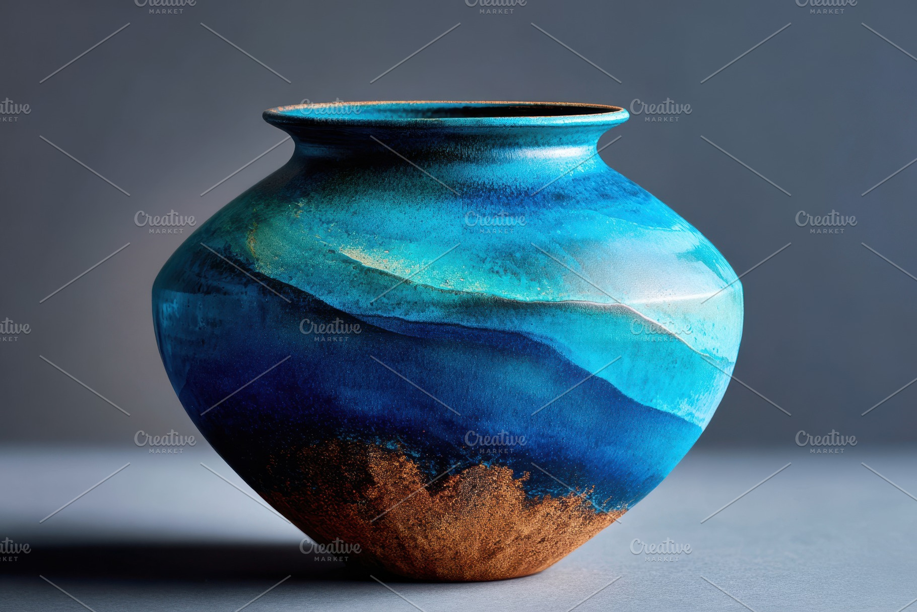 Ocean wave glazed ceramic cup, an Arts & Entertainment Photo by AlyaAnd