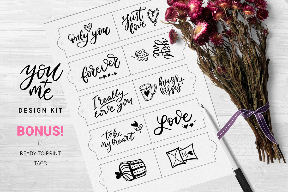 You + Me: hand drawn design kit, an Object Graphic by Gray Cat Graphics (Photo 20 of 21)