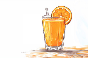 Refreshing glass of orange juice, a Food & Drink Photo by MistyDay