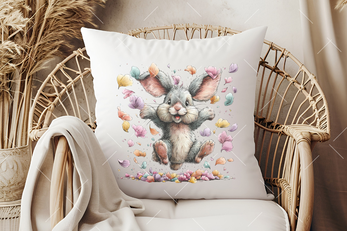 Whimsical Easter Rabbit Clipart, an Illustration by OK Design (Photo 6 of 6)