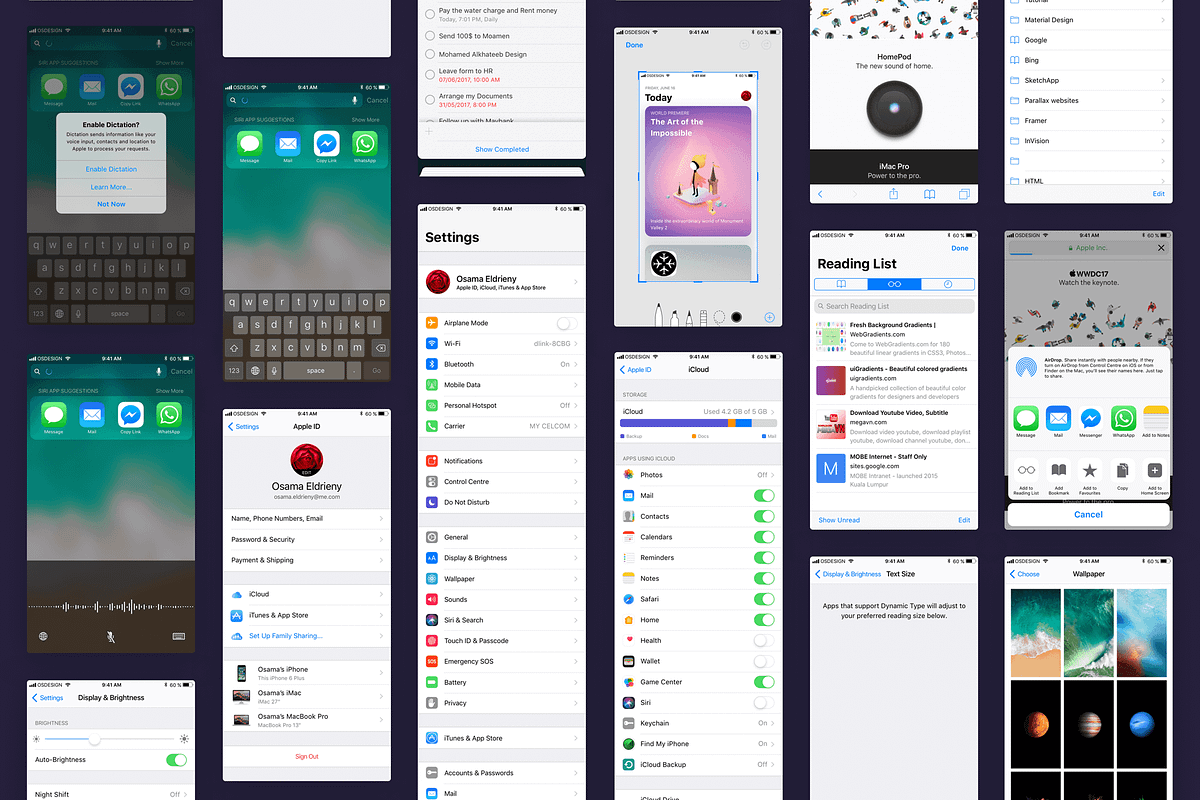 iOS11 GUI KIT Illustrator Sketch XD, an UI Kit Template by Ui Markets (Photo 20 of 21)