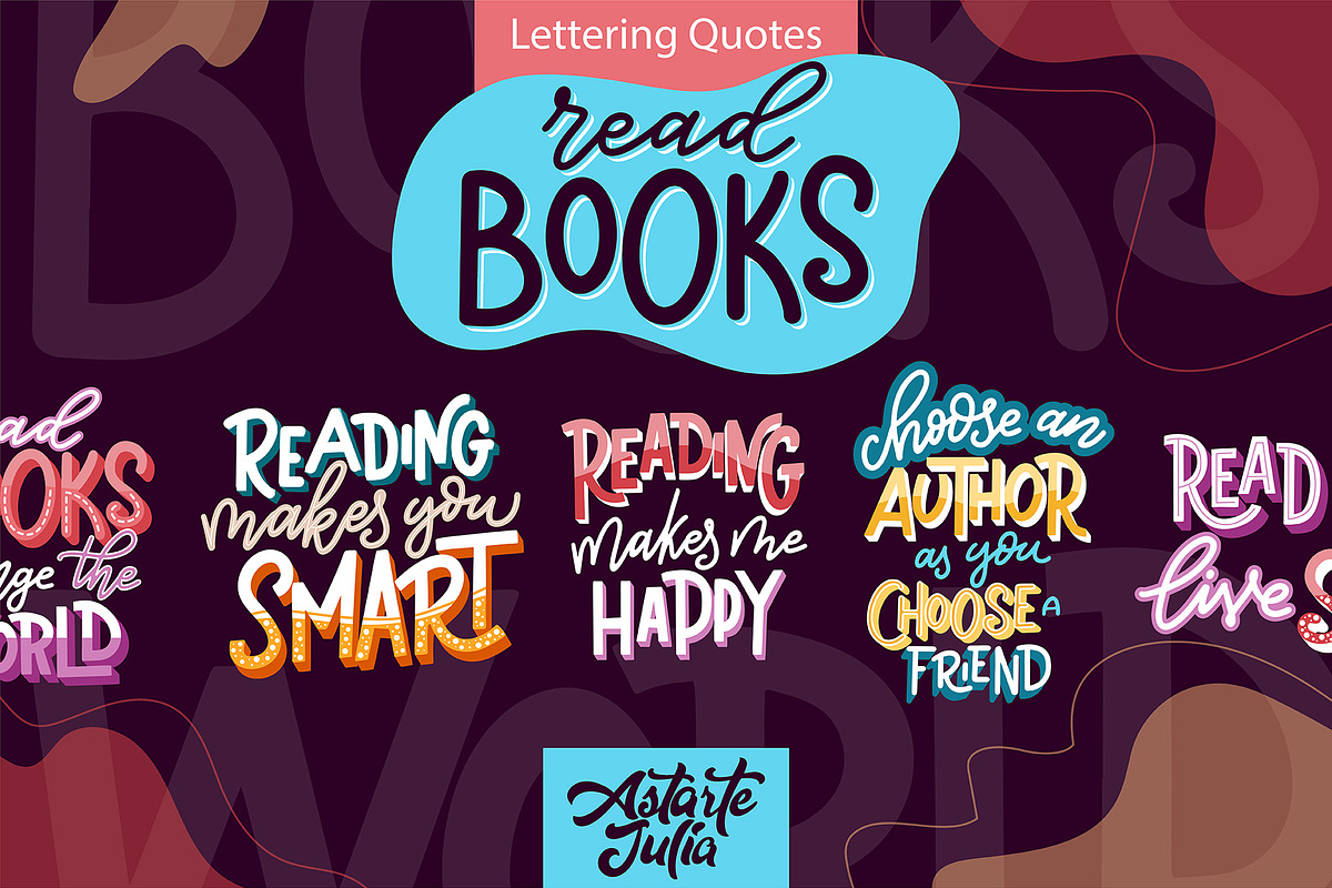 Lettering Quotes about Books, an Education Illustration by Astarte_design (Photo 1 of 5)