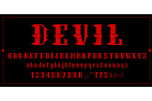 Devil Font, Demon Typeface Letters